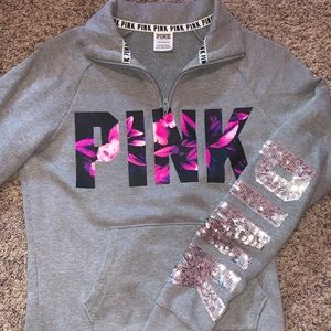 Half zip up v neck sweatshirt